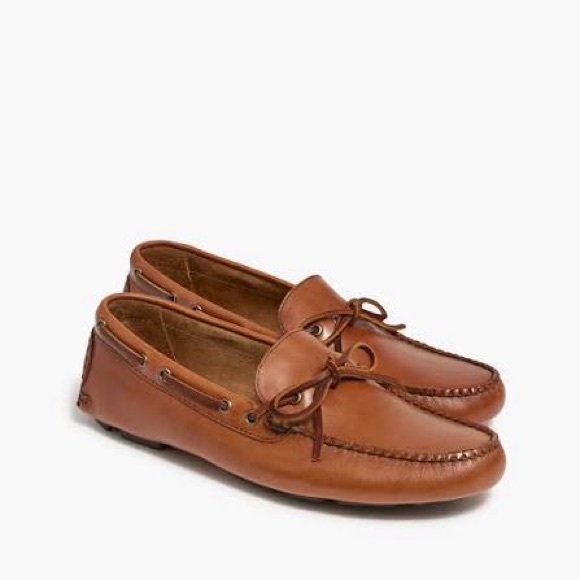 J. CREW Lace-Up Leather Driving Shoes in Brown Size 10 1/2 M $178 New BW468